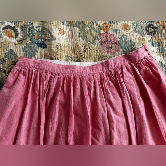Boden Pink Cotton Skirt w White Embroidered Trim - Picture 4 of 11